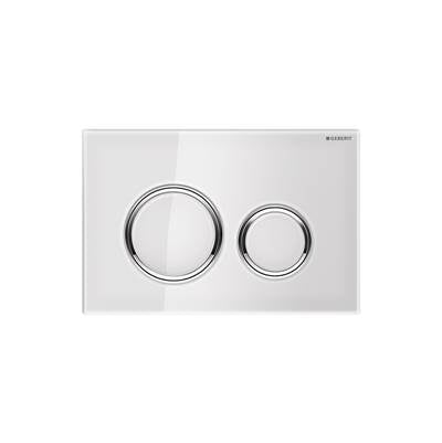 Geberit 115.884.SI.1- Geberit actuator plate Sigma21 for dual flush: white, bright chrome-plated | FaucetExpress.ca