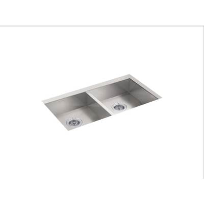 Kohler 25940-NA- Vault Undermount large double bowl kitchen sink with no faucet holes | FaucetExpress.ca