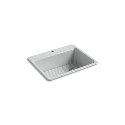 Kohler 8668-1A1-95- Riverby® 27'' x 22'' x 9-5/8'' top-mount single-bowl kitchen sink with bottom sink rack and single faucet hole | FaucetExpress.ca