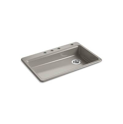 Kohler 8689-4-K4- Riverby® 33'' x 22'' x 5-7/8'' top-mount single-bowl kitchen sink | FaucetExpress.ca