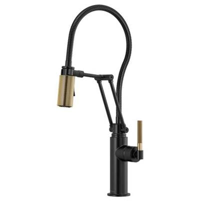 Brizo 63143LF-BLGL- Articulating Faucet With Knurled Handle And Finished Hose