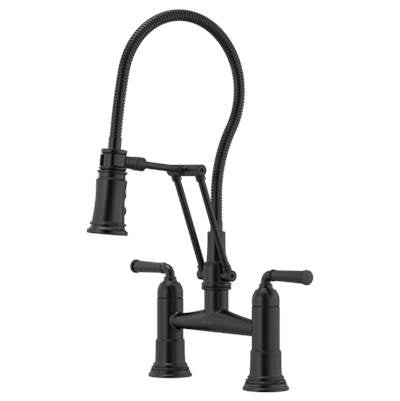 Brizo 62174LF-BL- Two Handle Articulating Bridge Faucet With Finished Hose