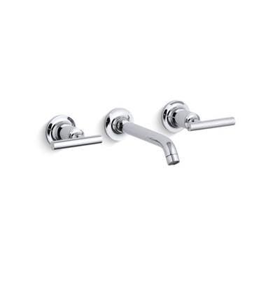 Kohler T14413-4-CP- Purist® Widespread wall-mount bathroom sink faucet trim with 6-1/4'' spout and lever handles, requires valve | FaucetExpress.ca