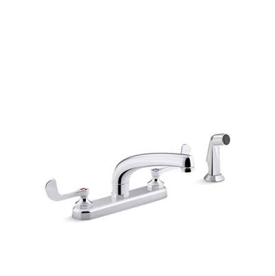 Kohler 810T21-5AHA-CP- Triton® Bowe® 1.5 gpm kitchen sink faucet with 8-3/16'' swing spout, matching finish sidespray, aerated flow and wristblade handles | FaucetExpress.ca