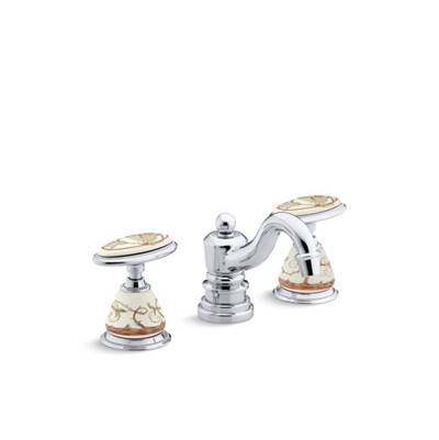 Kohler 258-BR-96- Briar Rose Antique Ceramic handle insets and skirts for bathroom sink faucets | FaucetExpress.ca