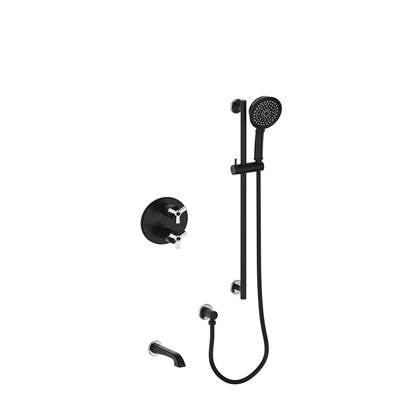 Vogt SET.Z3.220.500.CB- 2-Way Thermostatic Set - Handheld and Spout Chrome Matte Black