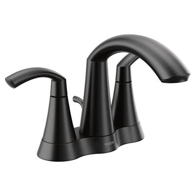 Moen 6172BL- Glyde Two-Handle High Arc Centerset Bathroom Faucet, Matte Black