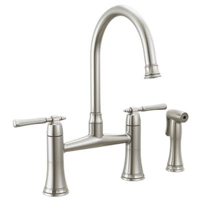 Brizo 62558LF-SS- Bridge Faucet With Spray - 2L