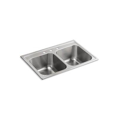 Kohler 3847-3-NA- Toccata 33'' x 22'' x 9-1/4'' top-mount double-equal kitchen sink | FaucetExpress.ca