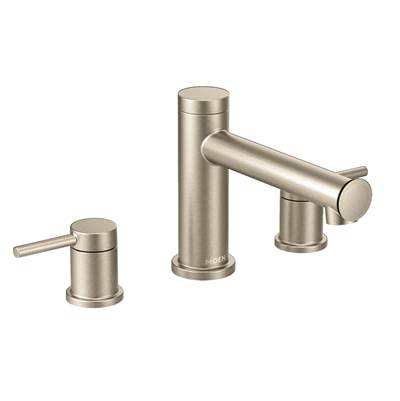 Moen T393BN- Align 2-Handle Deck Mount Roman Tub Faucet Trim Kit in Brushed Nickel (Valve Not Included)