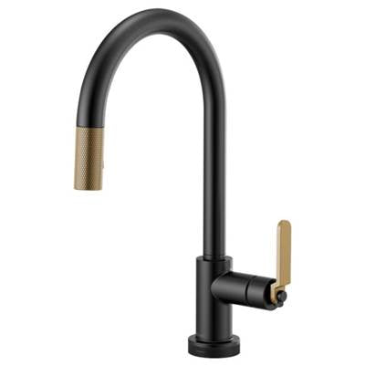 Brizo 64044LF-BLGL- Arc Spout Pull-Down With Smarttouch, Industrial Handle | FaucetExpress.ca