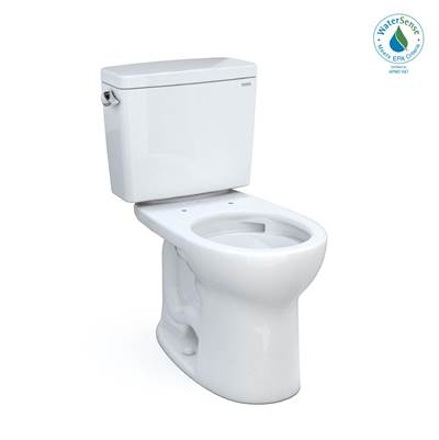 Toto CST775CEFG#01- Toto Drake Two-Piece Round 1.28 Gpf Universal Height Tornado Flush Toilet With Cefiontect Cotton White