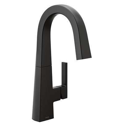 Moen S55005BL- Nio One-Handle Bar Faucet, Includes Secondary Finish Handle Option, Matte Black