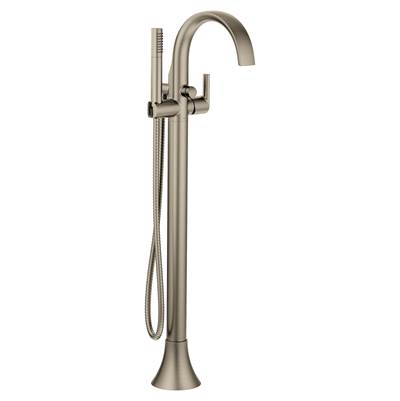 Moen S3105BN- Doux 1-Handle Floor Mount Bath Filler with Hand Shower in Brushed Nickel