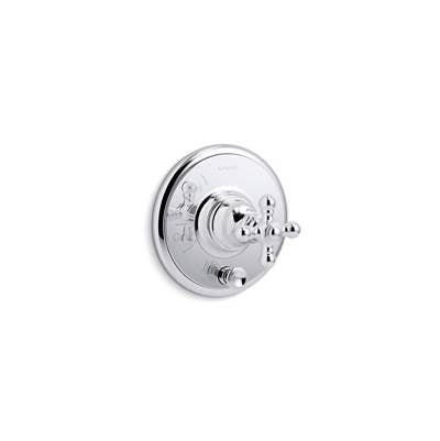 Kohler T72768-3-CP- Artifacts® Rite-Temp® valve trim with push-button diverter and cross handle, valve not included | FaucetExpress.ca