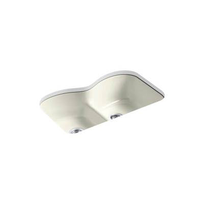 Kohler 6626-6U-96- Langlade® 33'' x 22'' x 9-5/8'' Smart Divide® undermount double-equal kitchen sink with 6 oversize faucet holes | FaucetExpress.ca