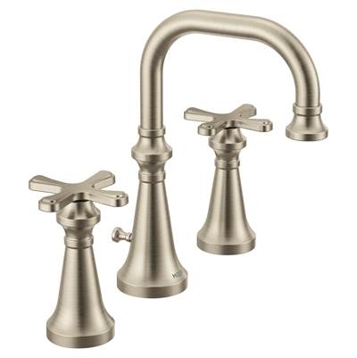 Moen TS44103BN- Colinet Traditional Two-Handle Widespread High-Arc Bathroom Faucet with Cross Handles, Valve Required, in Brushed Nickel