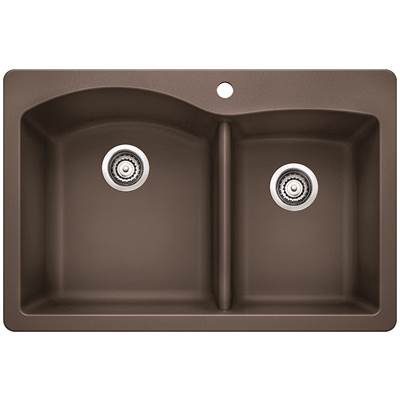Blanco 400343- DIAMOND 1¾ Double Bowl Drop-in Sink, SILGRANIT®, Café | FaucetExpress.ca