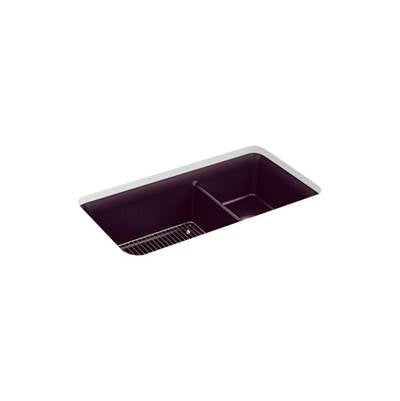 Kohler 8204-CM8- Cairn® 33-1/2'' x 18-5/16'' x 10-1/8'' Neoroc® undermount double-bowl large/medium kitchen sink with rack | FaucetExpress.ca