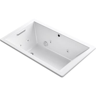 Kohler 1849-XHGH-0- Underscore Rectangle 60-in X 36-in Heated Bubblemassage Air Bath With Whirlpool, Reversible Drain | FaucetExpress.ca