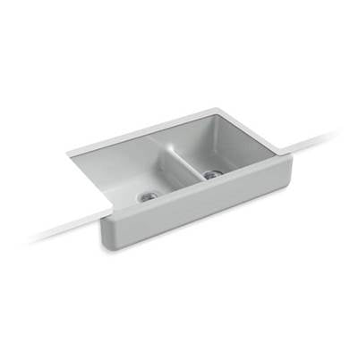 Kohler 6426-95- Whitehaven® 35-1/2'' x 21-9/16'' x 9-5/8'' Smart Divide® undermount double-bowl large/medium farmhouse kitchen sink | FaucetExpress.ca