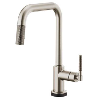 Brizo 64053LF-SS- Square Spout Pull-Down With Smarttouch, Knurled Handle | FaucetExpress.ca