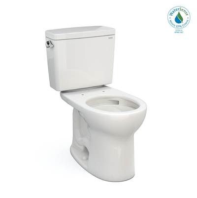 Toto CST775CEFG#11- Toto Drake Two-Piece Round 1.28 Gpf Universal Height Tornado Flush Toilet With Cefiontect Colonial White