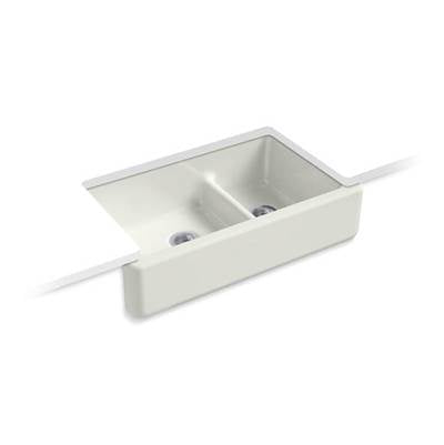 Kohler 6427-NY- Whitehaven® 35-11/16'' x 21-9/16'' x 9-5/8'' Smart Divide® undermount double-bowl large/medium farmhouse kitchen sink | FaucetExpress.ca