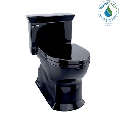 Toto MS964214CEF#51- Eco Soiree One Piece Toilet Ebony-Chrome Plated Trip Lever | FaucetExpress.ca