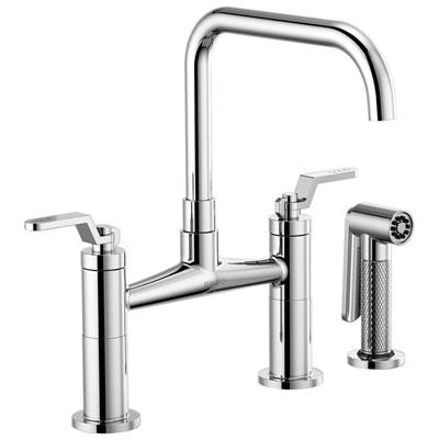 Brizo 62554LF-PC- Square Spout Bridge, Industrial Handle | FaucetExpress.ca