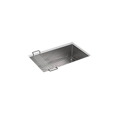 Kohler 5409-NA- Strive® 29'' x 18-5/16'' x 9-5/16'' Undermount single-bowl medium kitchen sink with rack | FaucetExpress.ca