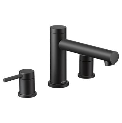 Moen T393BL- Align 2-Handle Deck Mount Roman Tub Faucet Trim Kit in Matte Black (Valve Not Included)