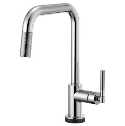 Brizo 64053LF-PC- Square Spout Pull-Down With Smarttouch, Knurled Handle | FaucetExpress.ca