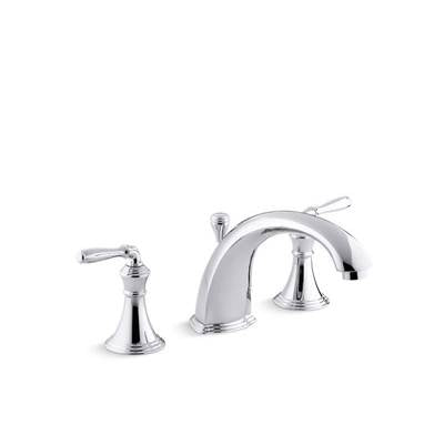 Kohler T387-4-CP- Devonshire® Deck-/rim-mount bath faucet trim for high-flow valve with 8-15/16'' diverter spout and lever handles, valve not included | FaucetExpress.ca