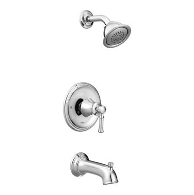 Moen T2183EP- Dartmoor Posi-Temp WaterSense 1-Handle Wall-Mount Tub and Shower Faucet Trim Kit in Chrome (Valve Not Included)