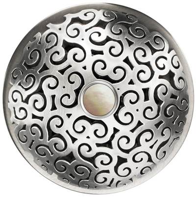 Linkasink D016 - Swirl Grid Strainer with Mother of Pearl Screw