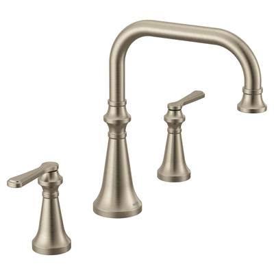 Moen TS44503BN- Colinet Two Handle Deck-Mount Roman Tub Faucet Trim with Lever Handles, Valve Required, in Brushed Nickel