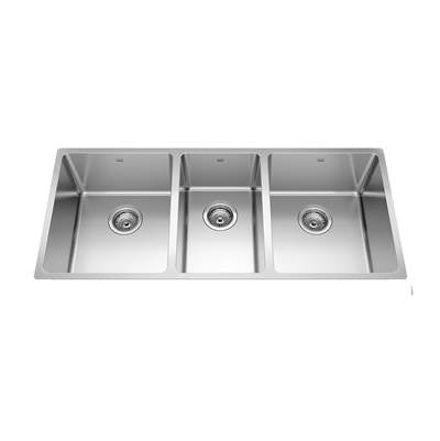 Kindred BTU1841-9- Brookmore 41.5-in LR x 16.6-in FB Undermount Triple Bowl Stainless Steel Kitchen Sink