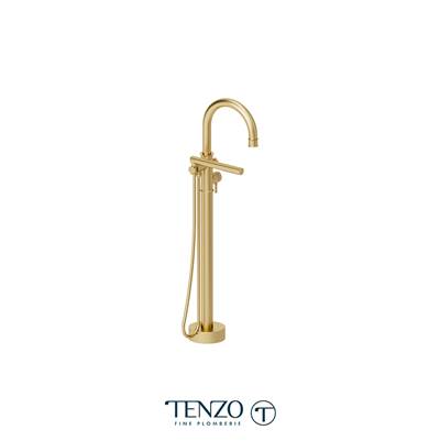 Tenzo ALY52-BG - Alyss Floor Mount Tub Filler Brushed Gold