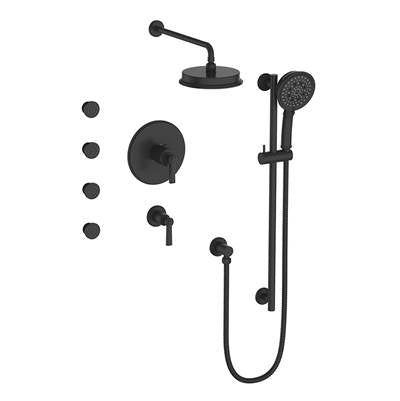 Vogt SET.Z1.141.810.MB- Zehn Thermostatic Set with Exposed Jets 3/4' Matte Black