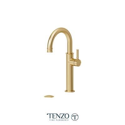 Tenzo ALY12-P-BG- Alyss Single Hole Tall Lavatory Faucet Brushed Gold With (Overflow) Drain