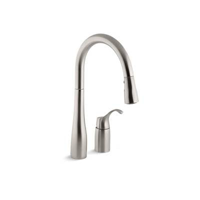 Kohler 647-VS- Simplice® two-hole kitchen sink faucet with 16-1/8'' pull-down swing spout, DockNetik magnetic docking system, and a 3-function spray | FaucetExpress.ca