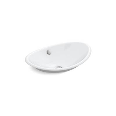 Kohler 5403-W-0- Iron Plains® Oval Wading Pool® Vessel bathroom sink with White painted underside | FaucetExpress.ca