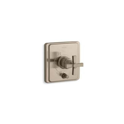 Kohler T98757-3A-BV- Pinstripe® Rite-Temp(R) pressure-balancing valve trim with diverter and plain cross handle, valve not included | FaucetExpress.ca