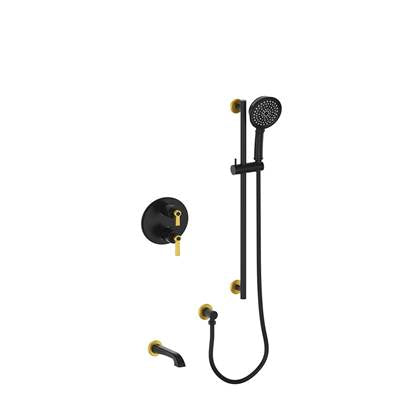 Vogt SET.Z1.220.500.GB- 2-Way Thermostatic Set - Handheld and Spout Matte Gold Matte Black
