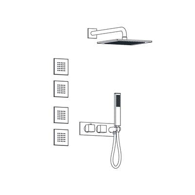 Aqualem TSKT3214-BN- 3-Way Thermostatic Shower Kit Trim Set (Rough-In valve request: HW2700.RI ) - FaucetExpress.ca