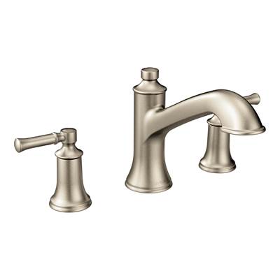 Moen T683BN- Dartmoor 8 in. Widespread 2-Handle Roman Tub Bathroom Faucet in Brushed Nickel (Valve Not Included)