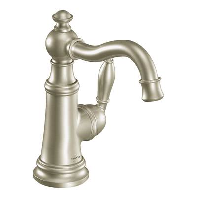 Moen S42107BN- Weymouth Single Hole 1-Handle High-Arc Bathroom Faucet in Brushed Nickel