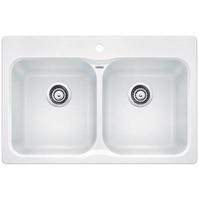 Blanco 400010- VISION 210 Drop-in Kitchen Sink, SILGRANIT®, White | FaucetExpress.ca