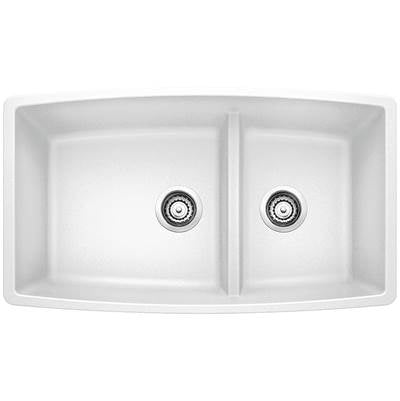 Blanco 401711- PERFORMA U 1¾ Low Divide Undermount Sink, SILGRANIT®, White | FaucetExpress.ca